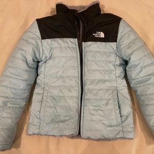 North face puffer reversible jacket girls